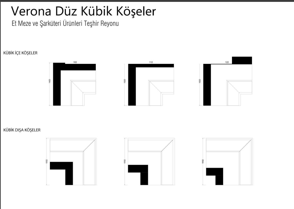 Verona Düz Kübik Köşeler
